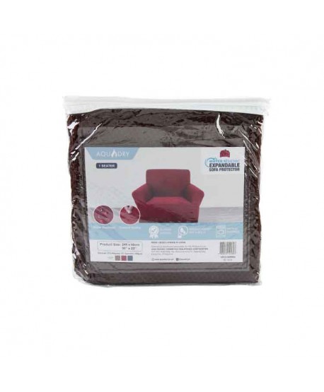 WATER RESISTANT EXPANDABLE SOFA PROTECTOR BROWN 1 SEATER