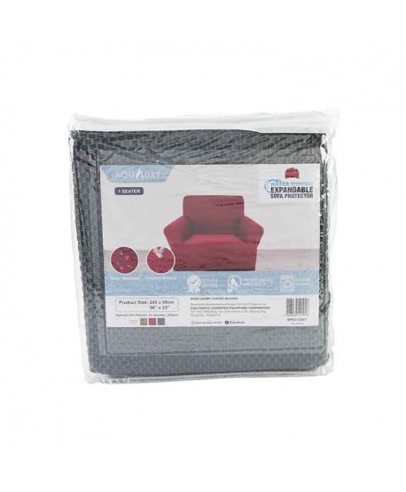 WATER RESISTANT EXPANDABLE SOFA PROTECTOR GREY 1 SEATER